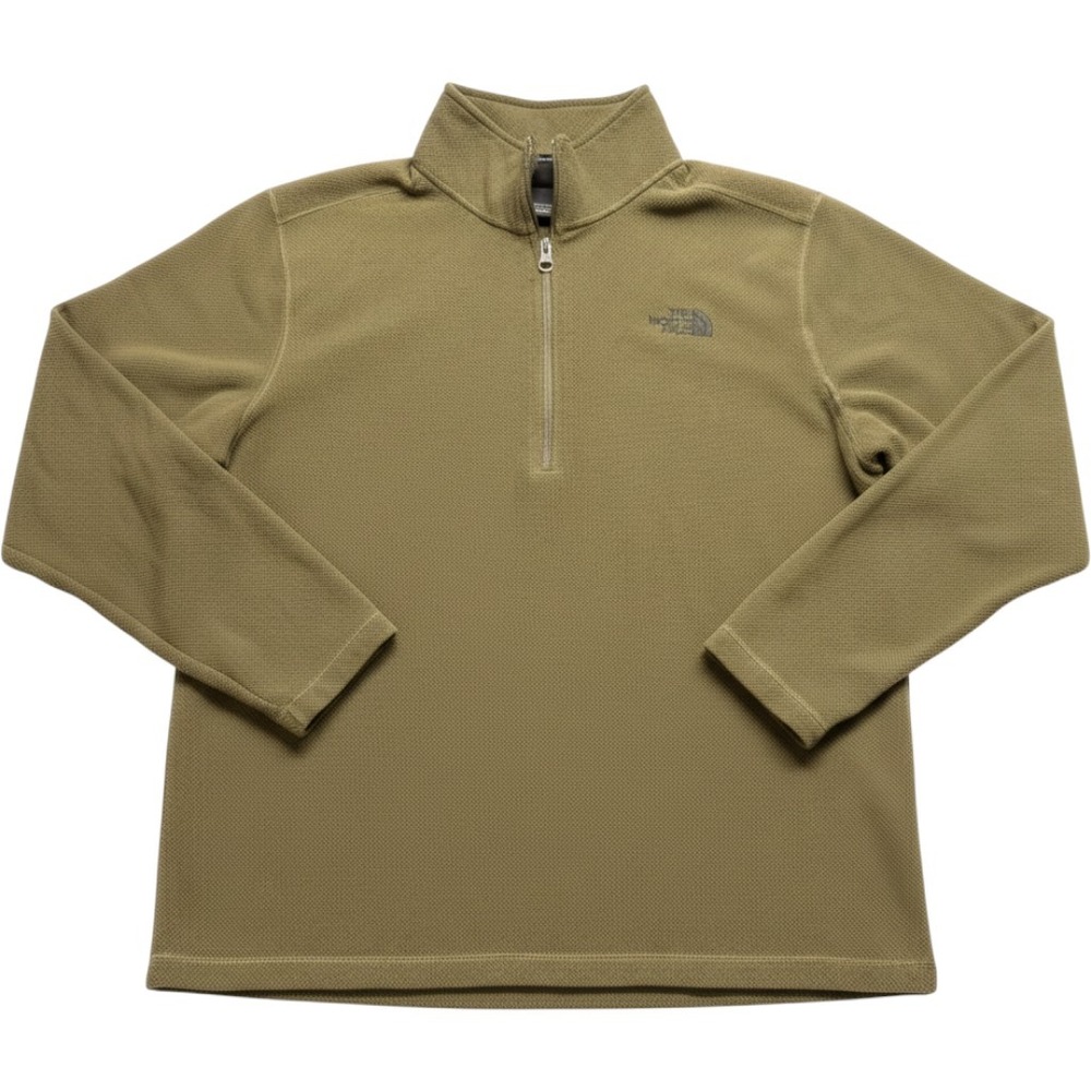 The North Face Mens XL TKA Glacier 1/4 Zip Fleece Pullover Olive Green Jacket